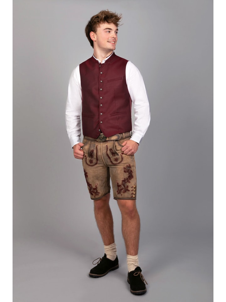 Edelnice Kurze Wildbock Lederhose Emil in dunkelbraun günstig kaufen