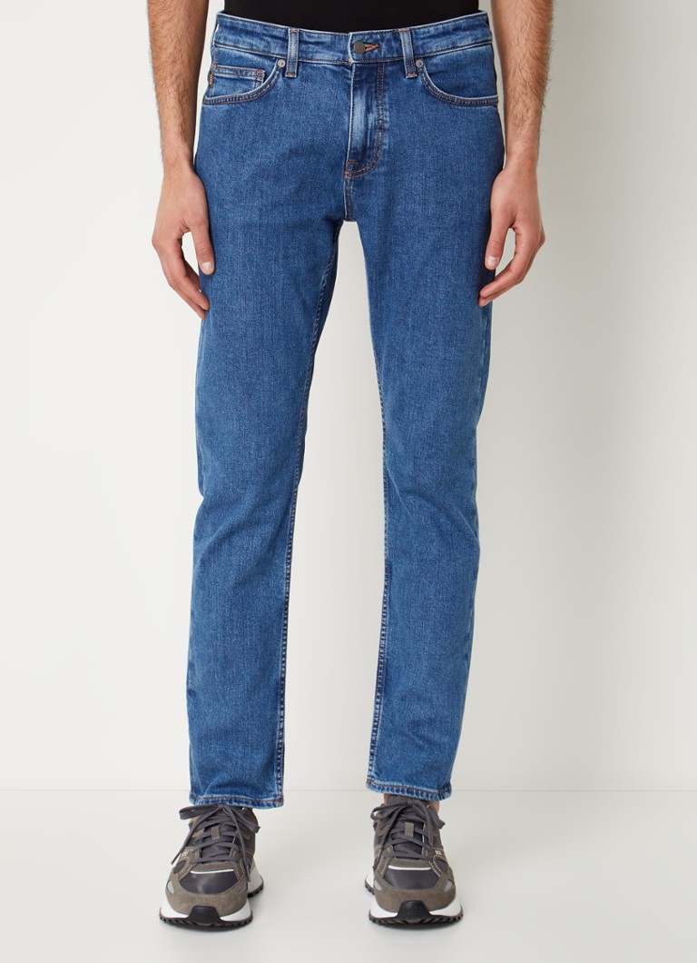 Jeansy Hugo Boss Delaware slim-fit, ciemne wyblaknięcie