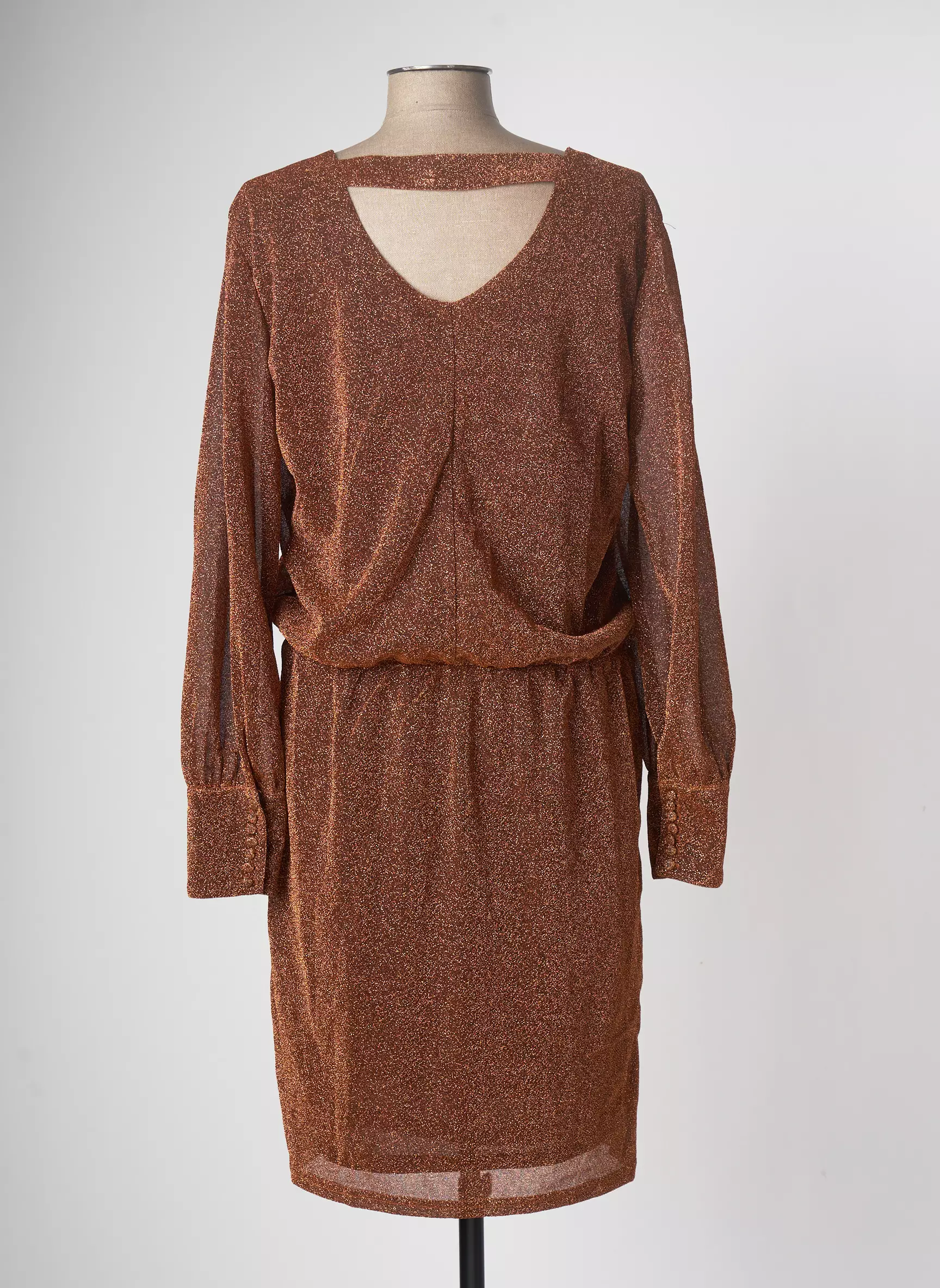 Fransa Robes Mi Longues Femme couleur marron
