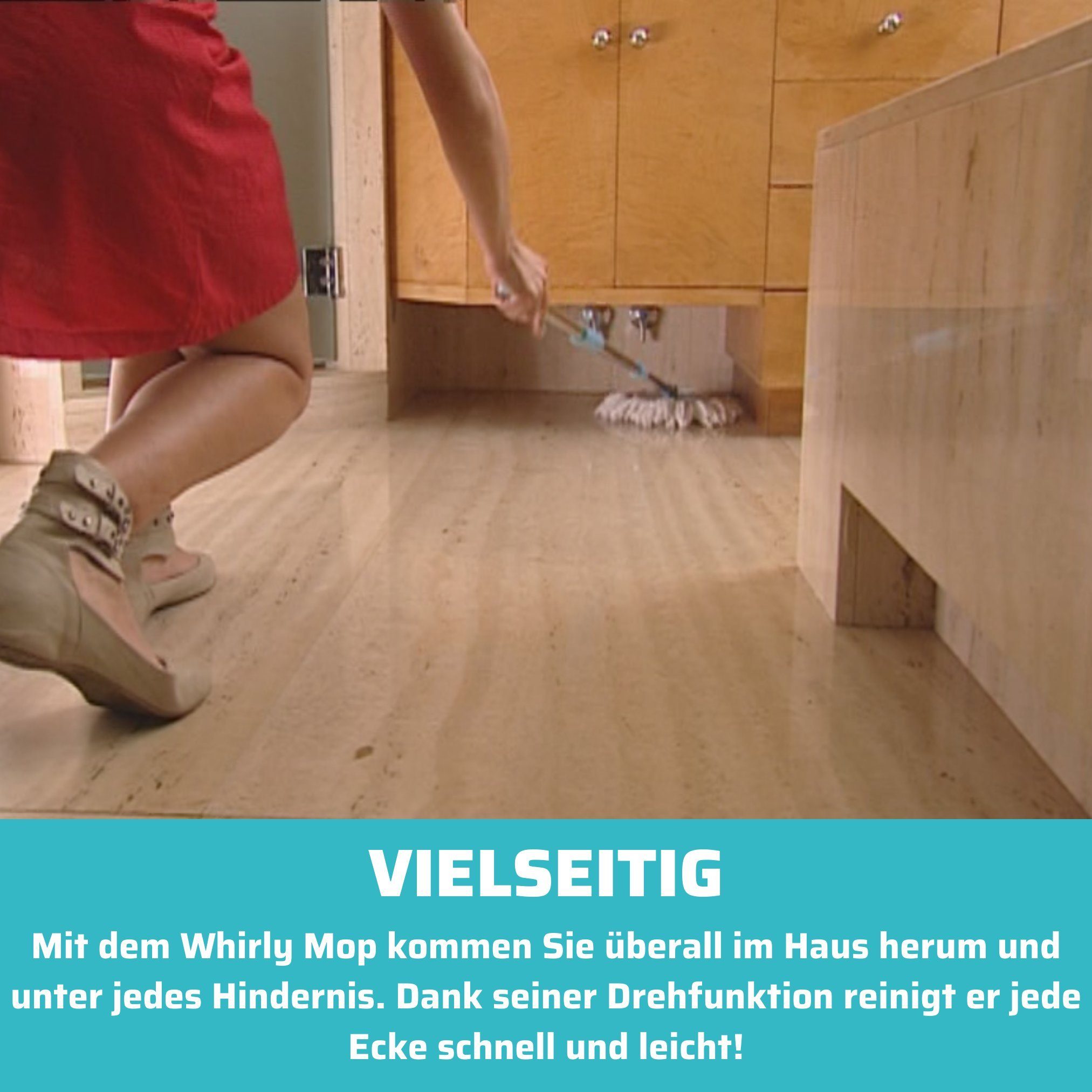 Best Direct® Wischmopp Whirly Mop, beutellos, Komplett Set mit Eimer und Pedal zum Auswringen, Bodenwischer