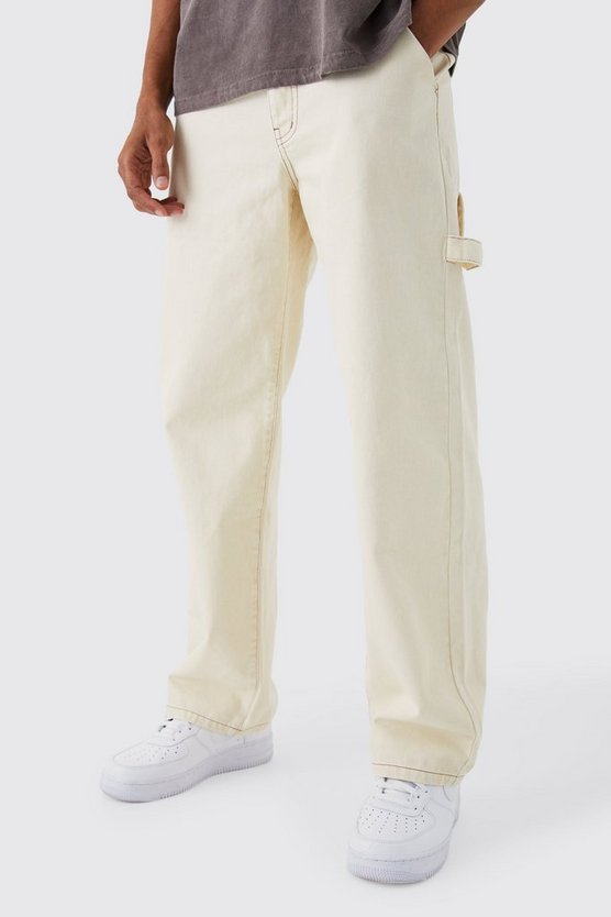 Lockere Jeans mit Kontrast-Naht