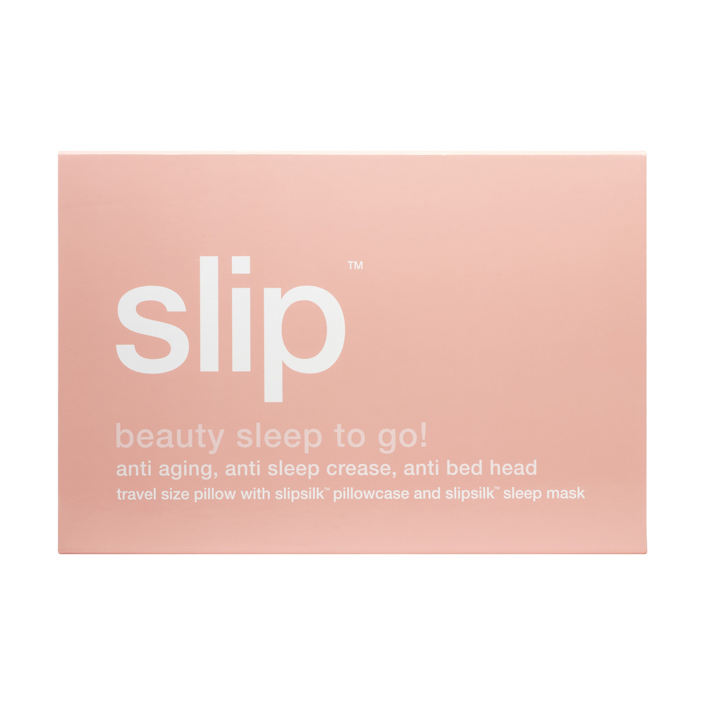 slip coffret voyage slip pure soie - rose coffret voyage