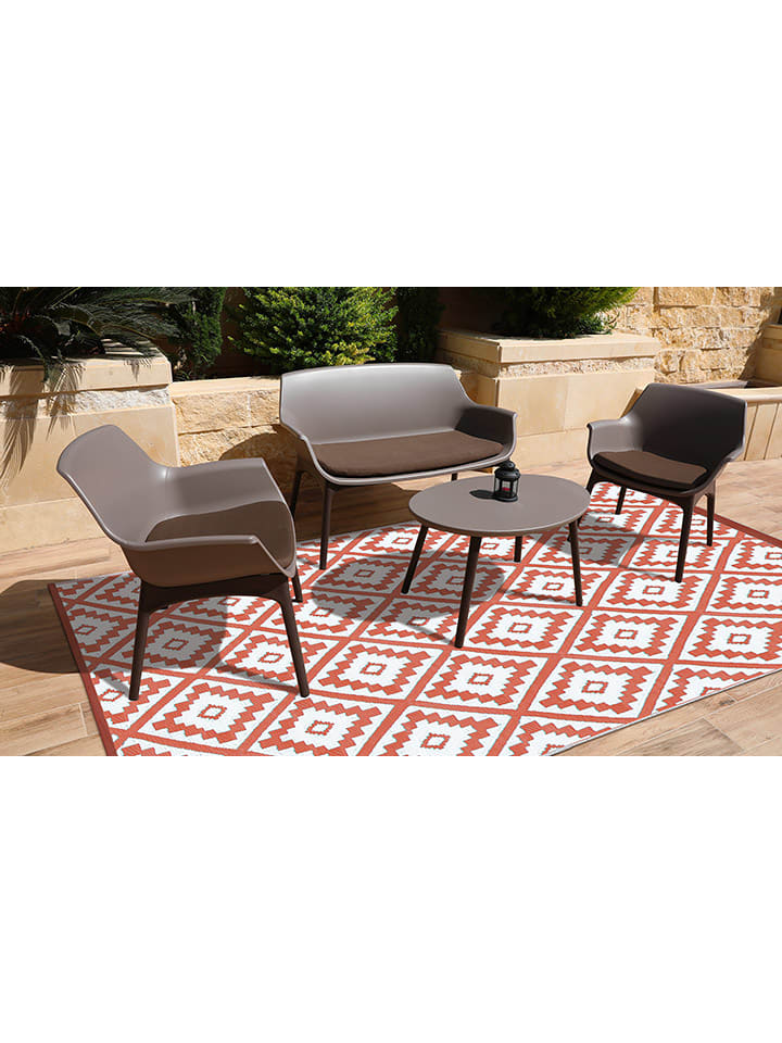 Inkazen Outdoor-Teppich in Terrakotta/ Weiß günstig kaufen
