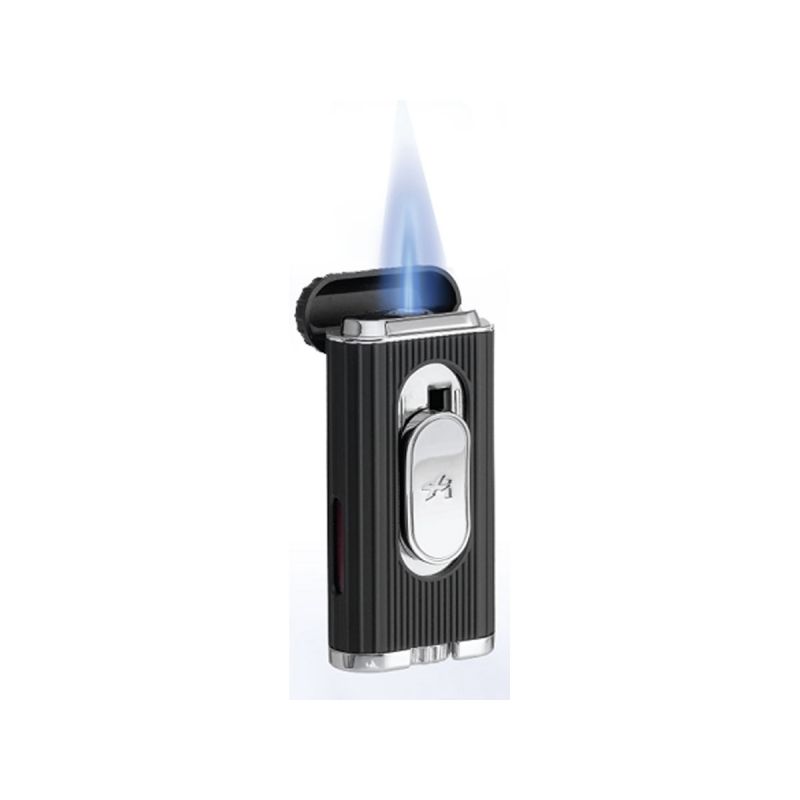 Xikar Zigarrenfeuerzeug – Hedron Soft+Jet Schwarz und Chrom