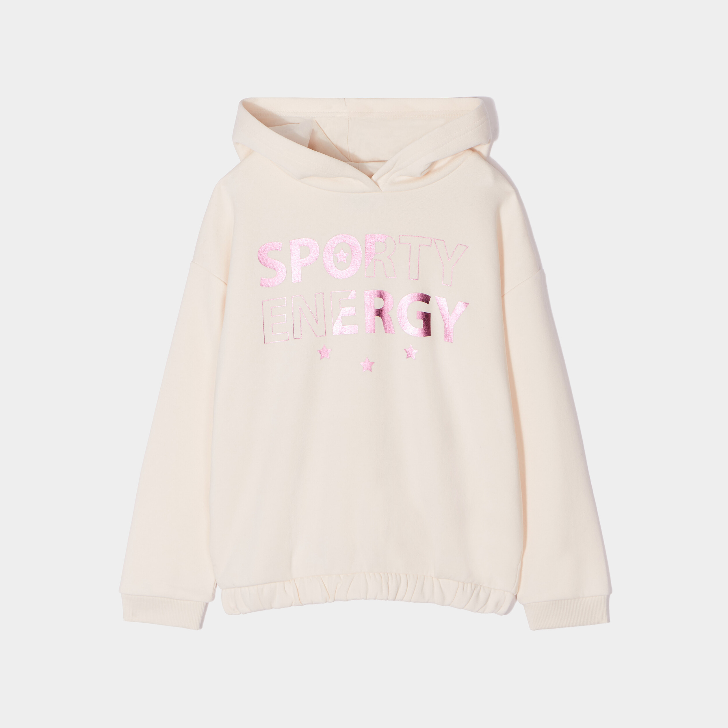 Sweat à capuche hoodie ivoire fille | La Halle