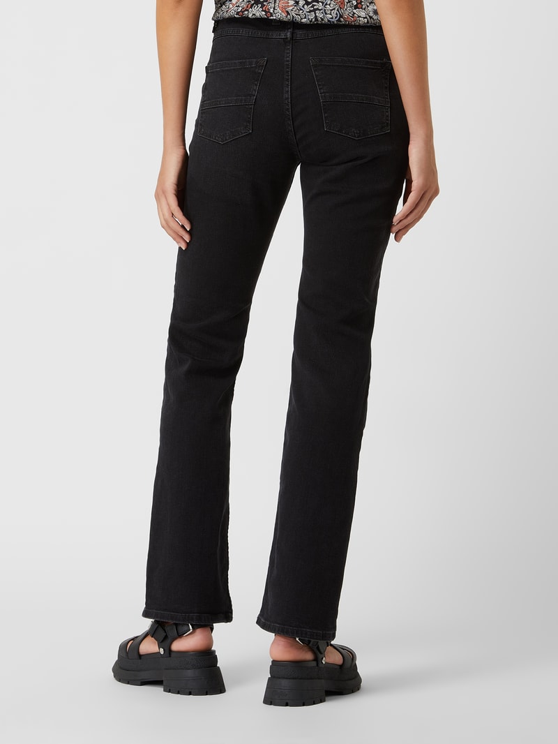 Bootcut Jeans mit Stretch-Anteil in schwarz