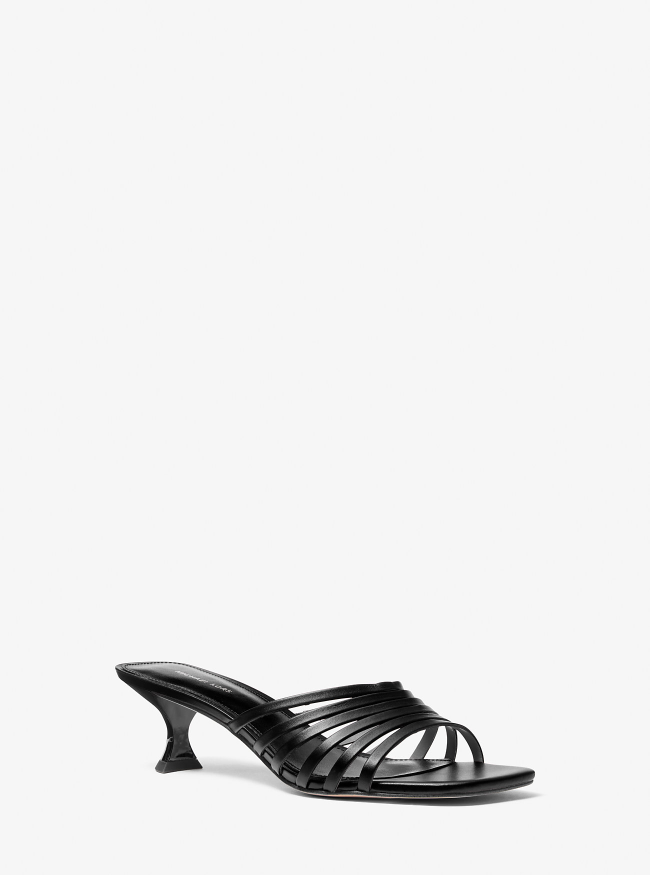 Haisley Leather Kitten Sandal - BLACK