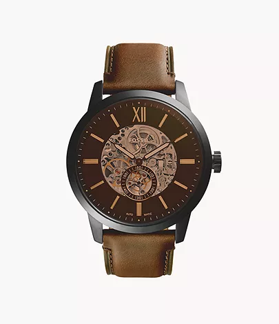 Fossil Herrenuhr Townsman Automatik Leder Braun