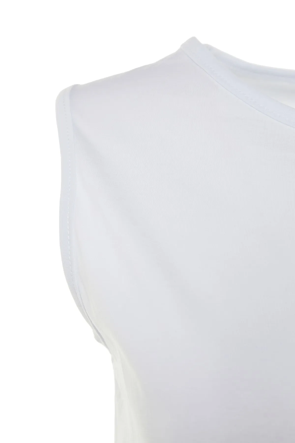 Trendyol Modest  Weißes ärmelloses Kleid mit Futter und Unterwäsche TCTSS21UK0034