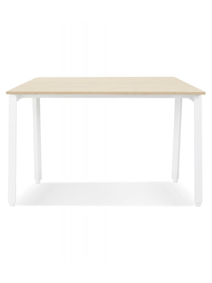 KADIMA DESIGN Besprechungstisch Quadratisch Holz Metall | Modernes Design in Beige-Weiß günstig kaufen