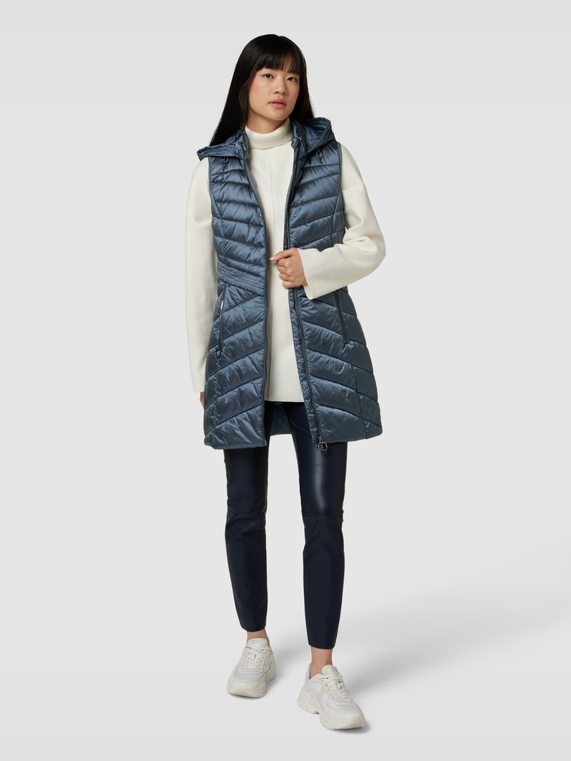 Weste mit Steppnähten in rauchblau
