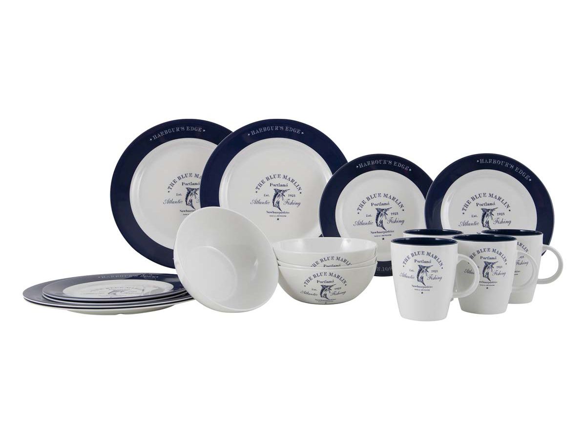 Gimex Marine Line Blue Marlin 16-teiliges Geschirrset