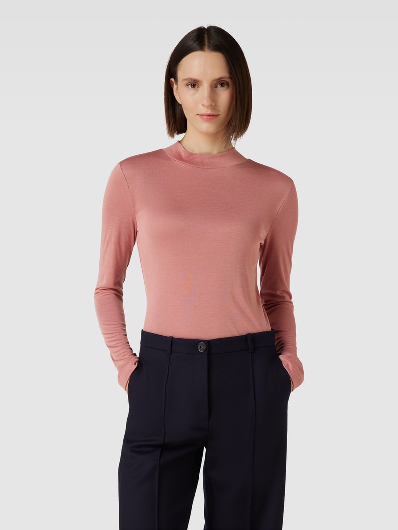 Longsleeve mit Stehkragen in altrosa