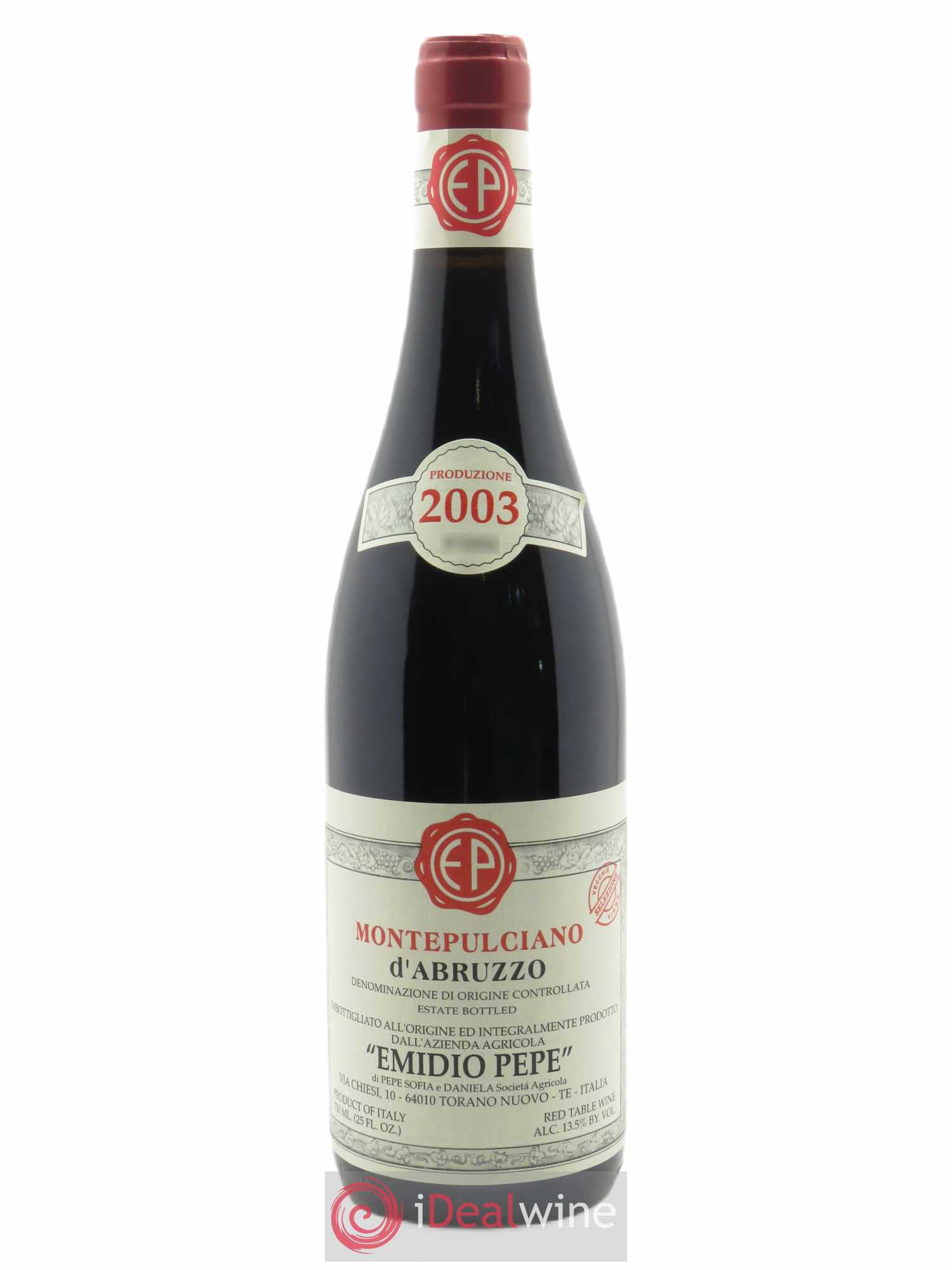 Montepulciano d'Abruzzo DOC Emidio Pepe  2003 - Lot de 1 Bouteille