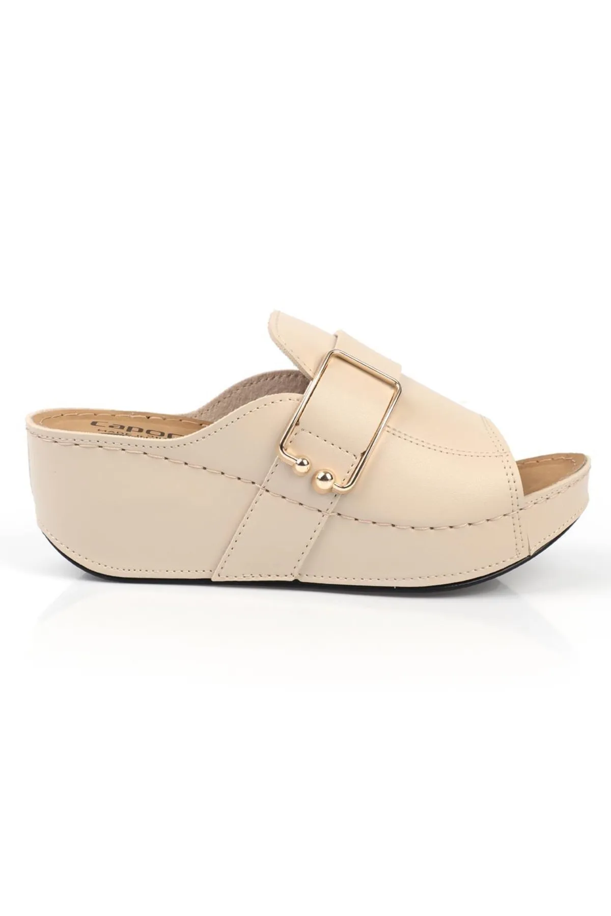 Capone Outfitters  Anatomisch weiche, bequeme Mutterhausschuhe mit Keilabsatz