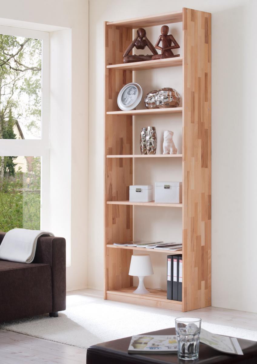 Ticaa Standregal Simon Buche massiv Natur 213 cm hoch