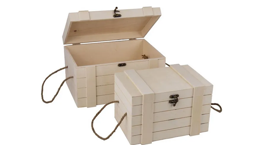 rayher Holztruhen 2er Set 30x20,5x17,3cm + 24x16x15,5cm