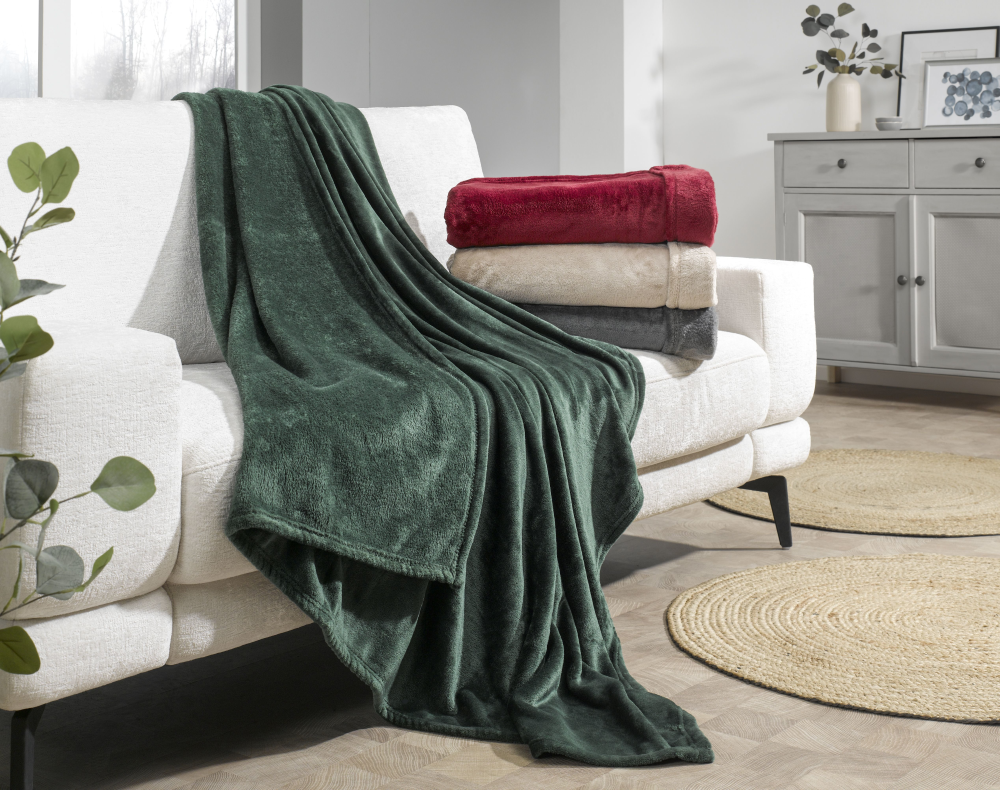 Microfleece-Decke Brandon silber