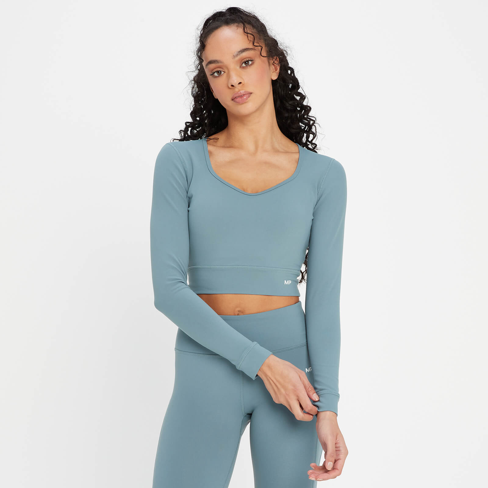 Crop top à dos ouvert MP Power pour femmes – Bleu galet