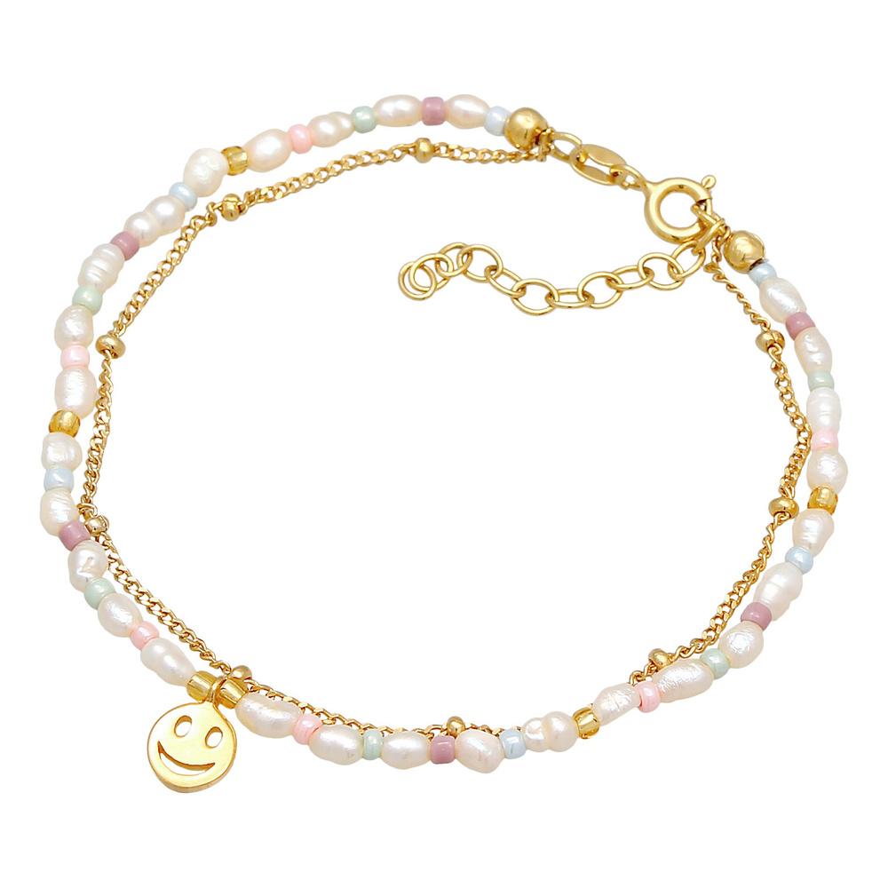 Elli Elli Bracelet Perles de emoji pour femmes avec perles d'eau douce en argent sterl Bracelet