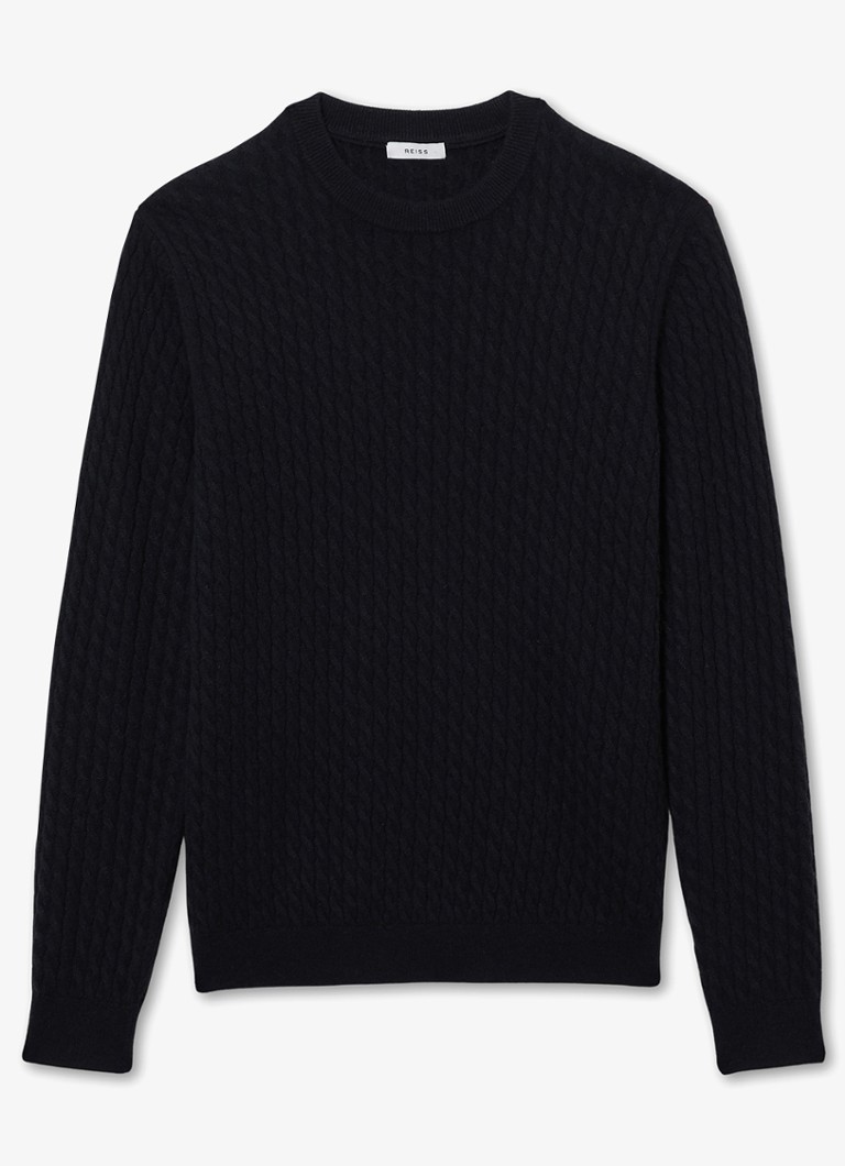 Reiss Harrogate kašmirski pulover s pletenim detaljima
