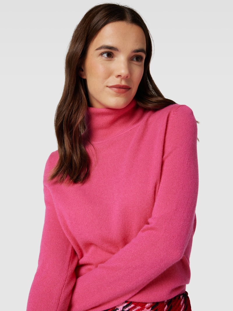 Kaschmirpullover in melierter Optik in pink