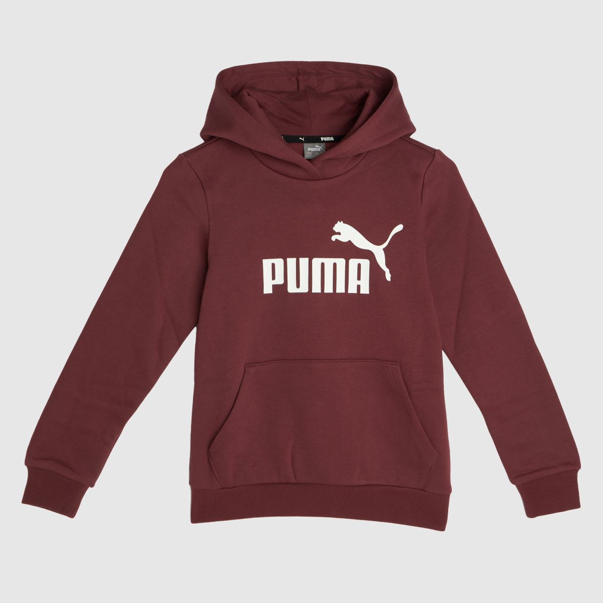 PUMA – Vinröd huvtröja med logotyp för barn