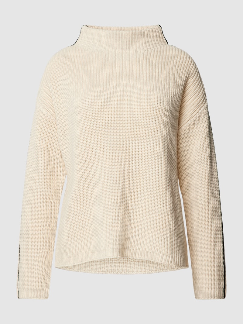 Strickpullover mit Stehkragen Modell 'Puntsi' in ecru