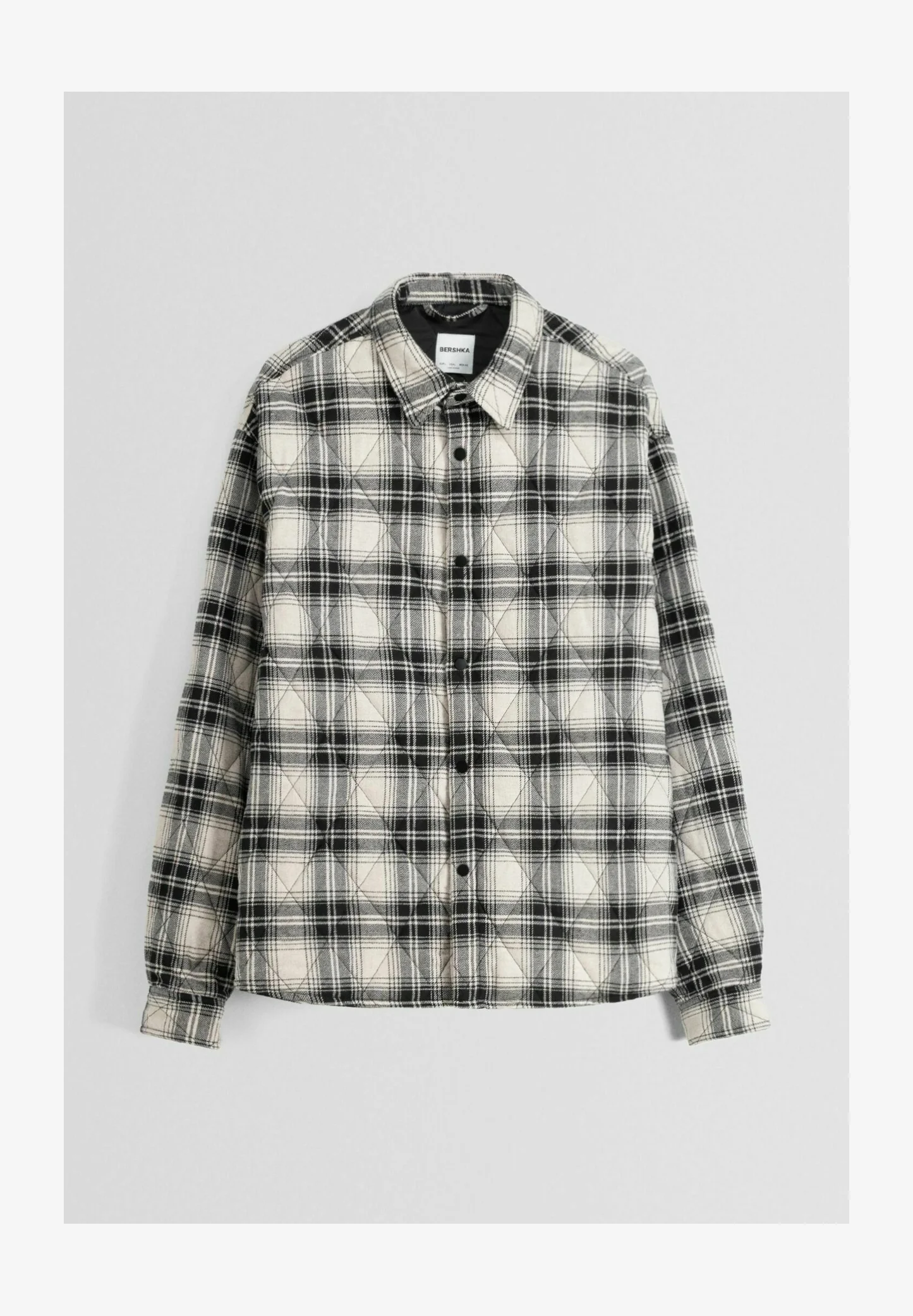 Bershka MANGA LARGA ACOLCHADA CUADROS - Chaqueta de entretiempo