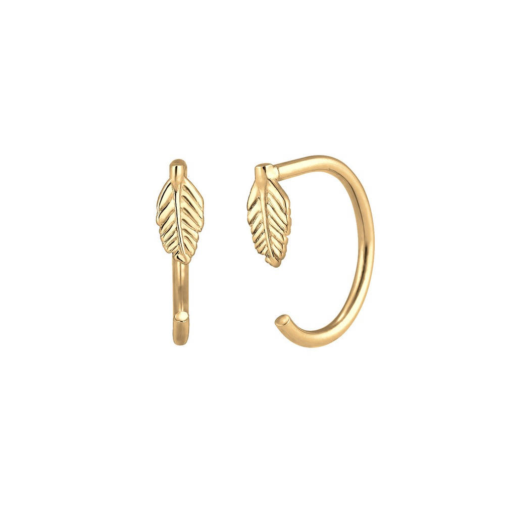 Elli Elli Boucles d'Oreilles Feder Boho Gipsy Creole 925 Sterling Silber Boucles d'oreilles