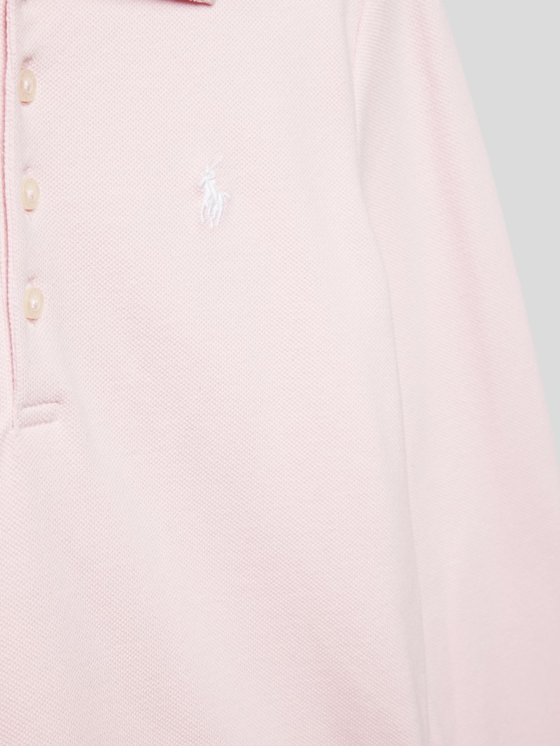 Poloshirt mit langen Ärmeln in hellrosa