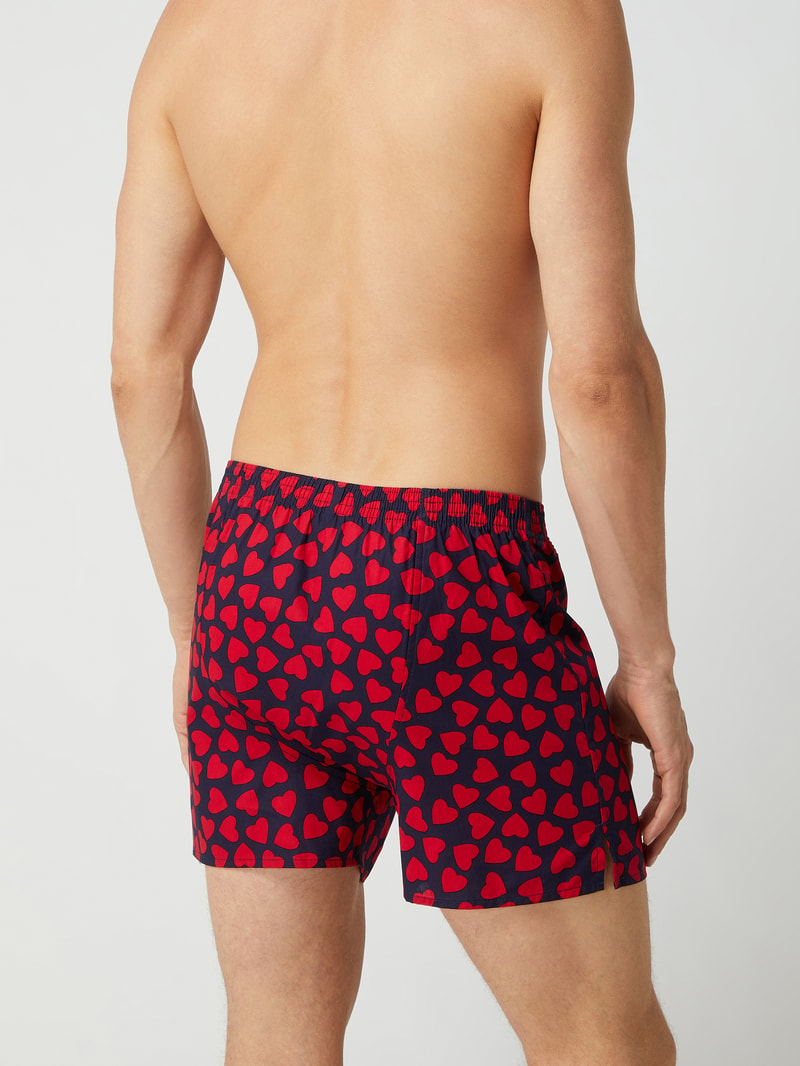 Boxershorts aus Baumwolle mit Allover-Muster in dunkelblau