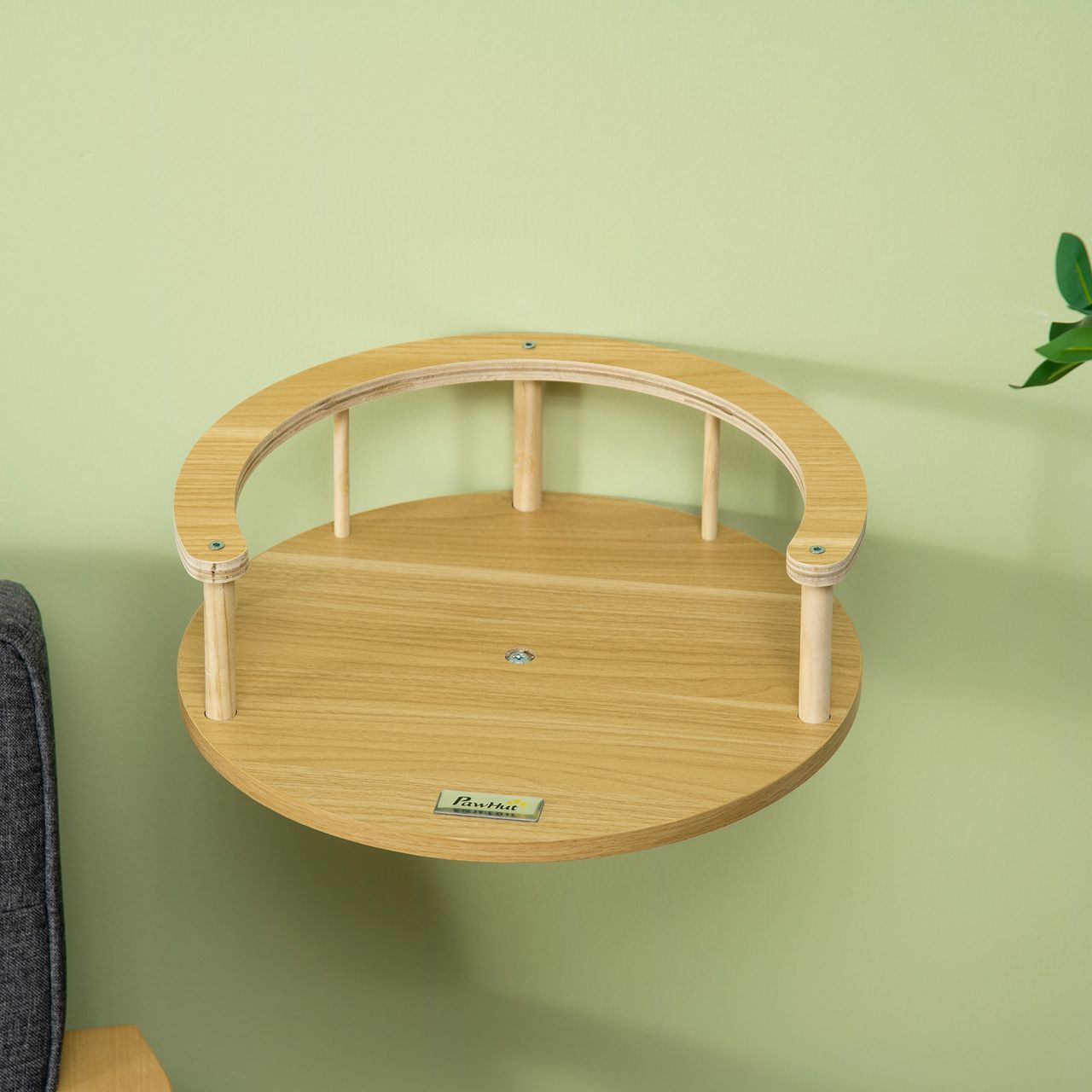 PawHut Katzen Kletterwand, Katzenliege für die Wand, Katzen Hängematte, Eiche