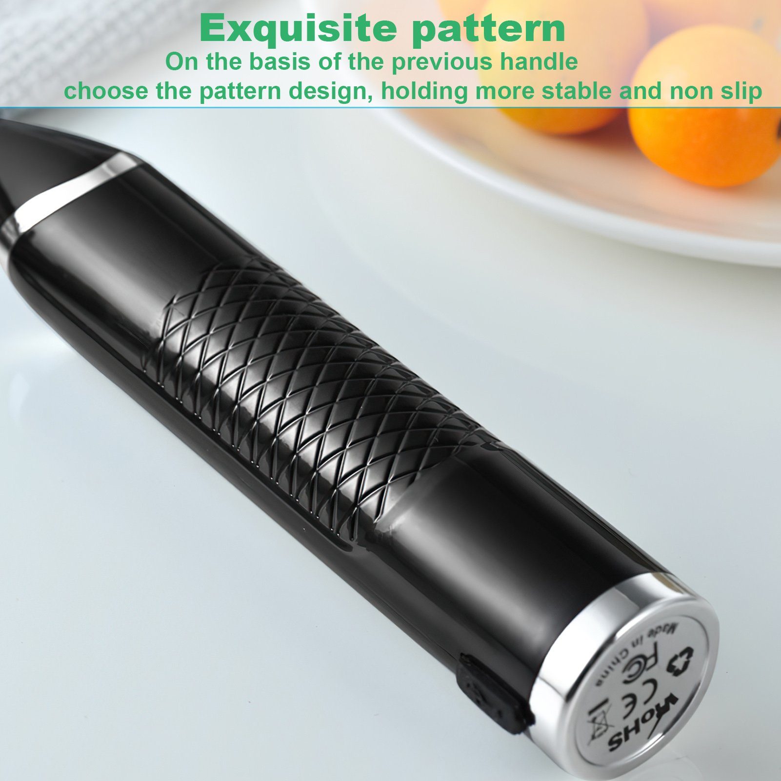 Rutaqian Milchaufschäumer Milchaufschäumer,wiederaufladbares USB-LCD-Display,3 Geschwindigkeiten