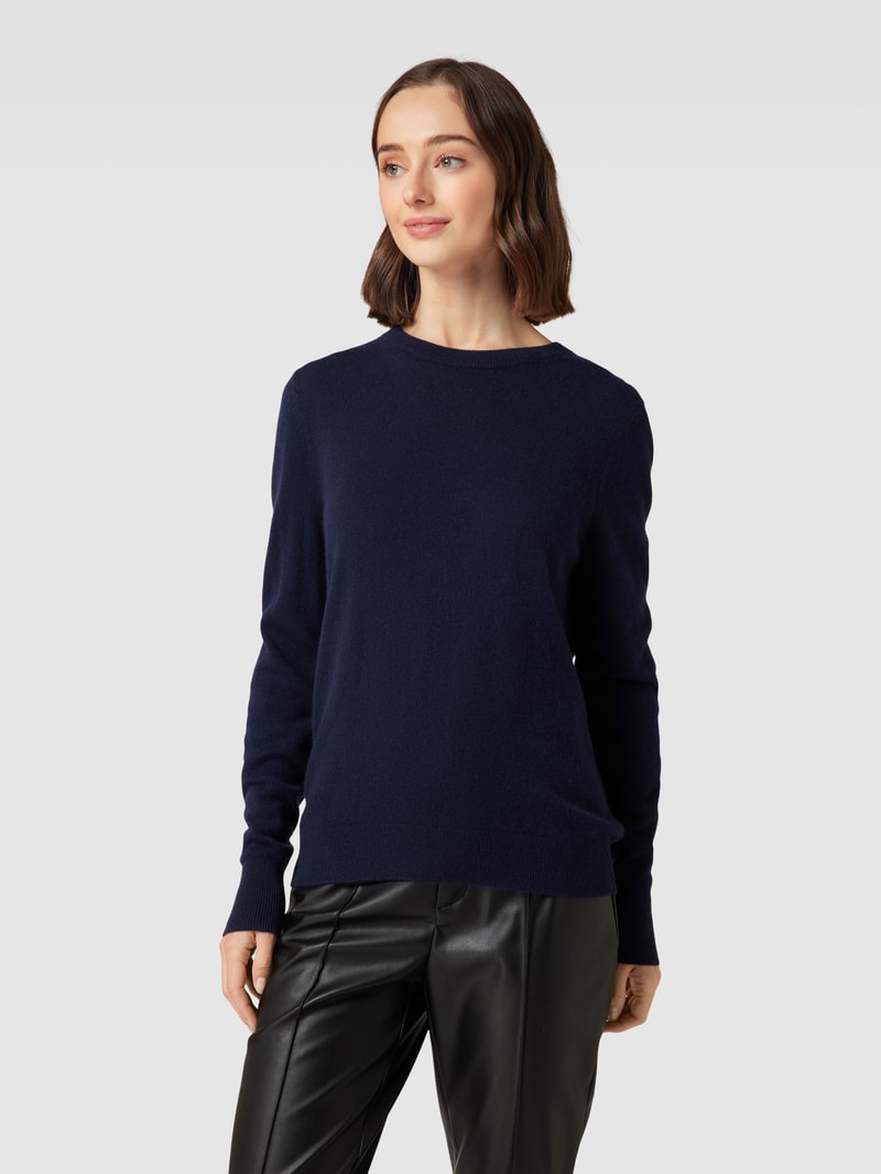 Kaschmirpullover mit Rundhalsausschnitt in dunkelblau