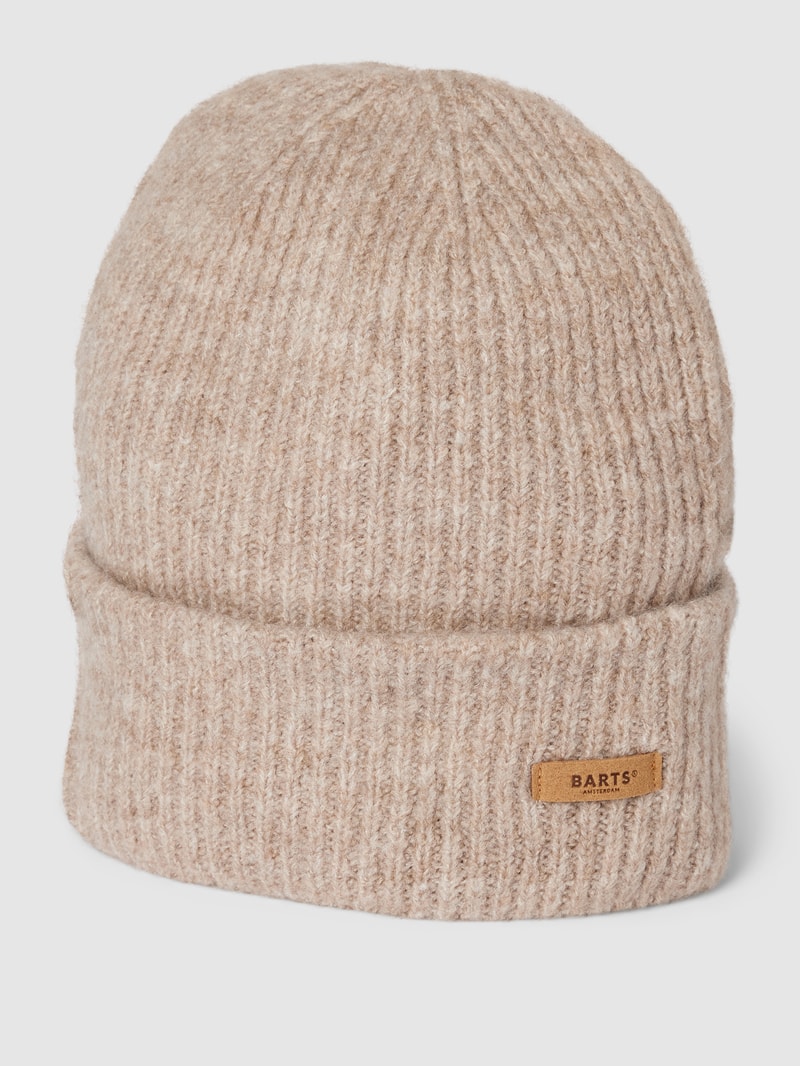 Beanie mit Label-Detail Modell 'Witzia' in hellbraun