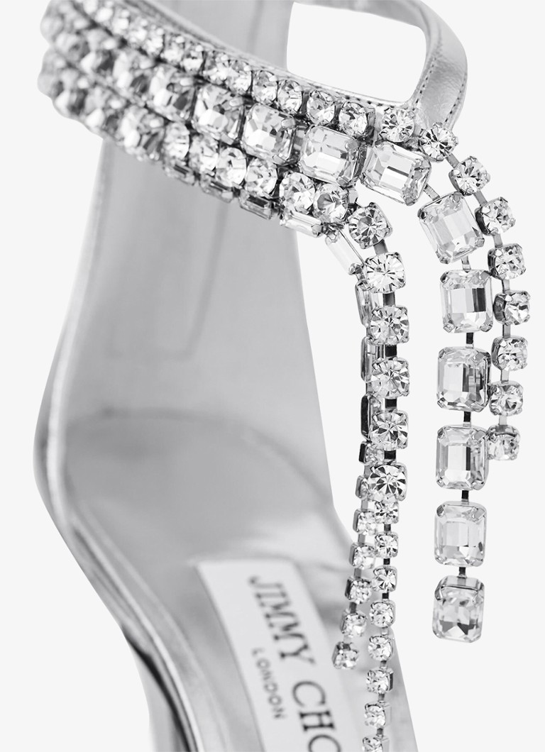 Sandale Jimmy Choo Verity 100 din piele de miel cu finisaj metalic