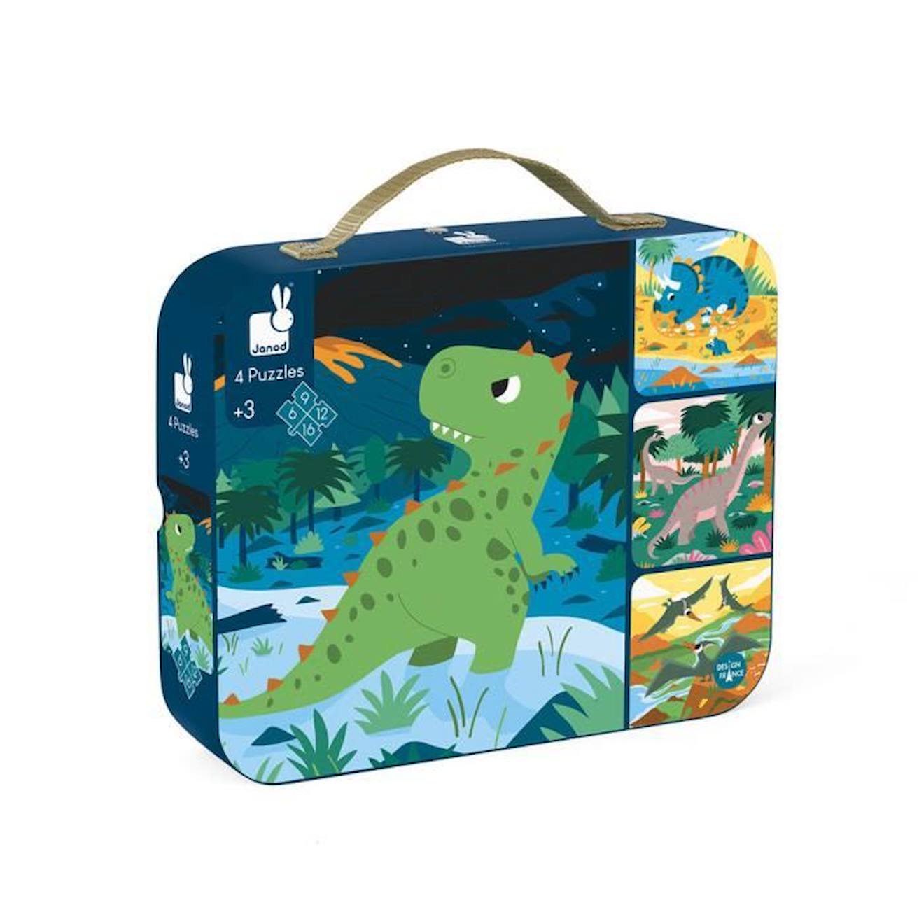 4 puzzles évolutifs Dinosaures vert