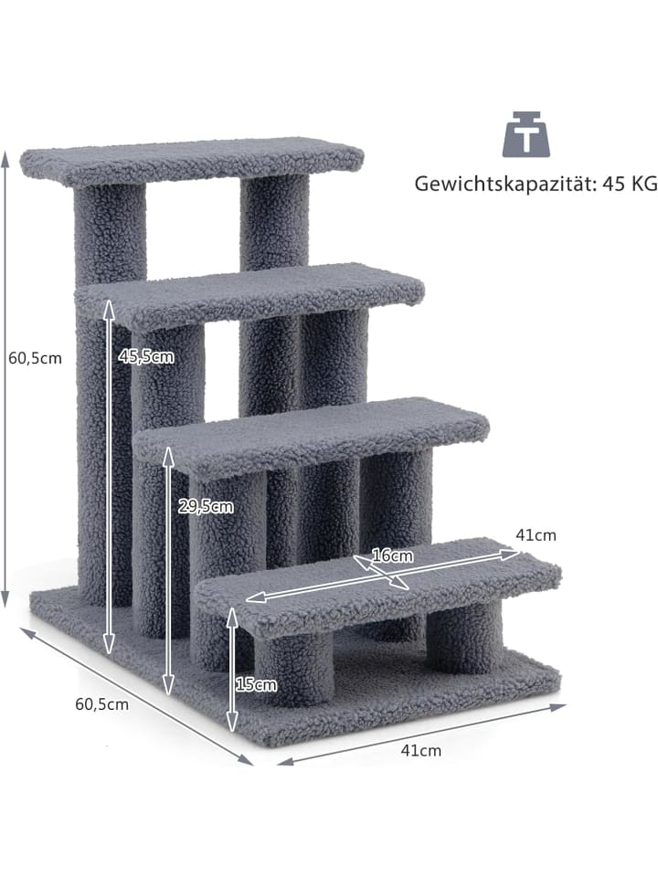 COSTWAY Katzentreppe in Grau günstig kaufen 60 cm