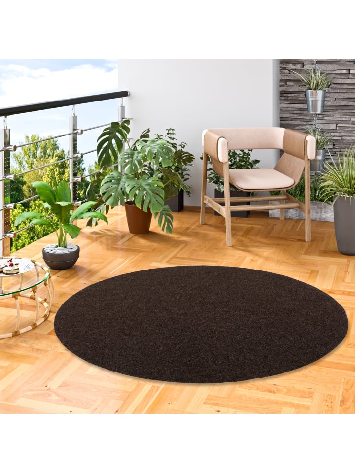 Snapstyle Kunstrasen Rasenteppich mit Noppen Kingston Rund in Braun günstig kaufen