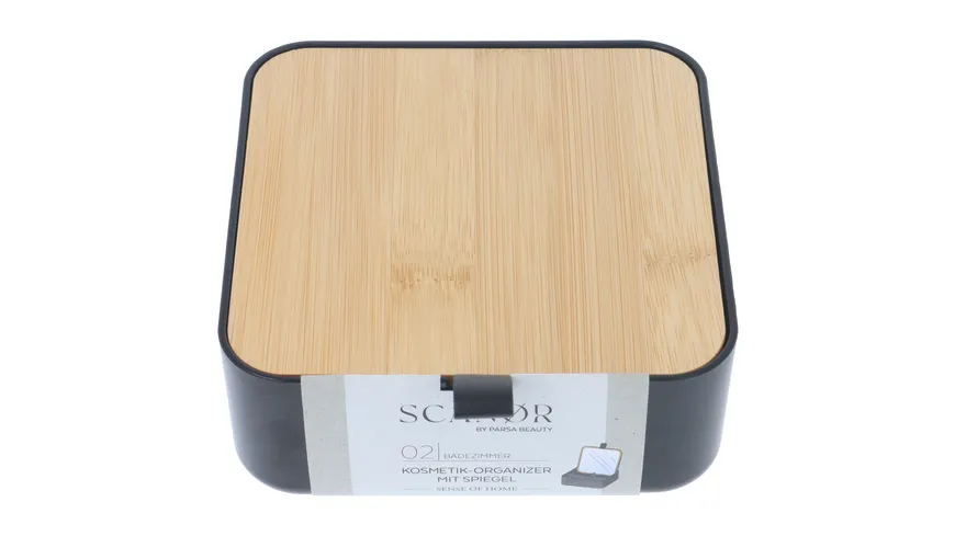 PARSA Beauty Kosmetik-Organizer mit Spiegel schwarz