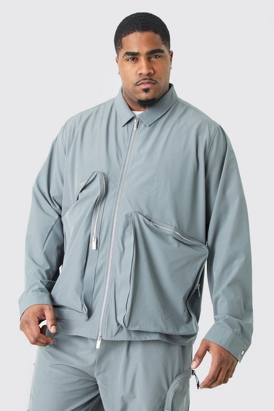 Plus asymmetrische Stretch Harrington-Jacke