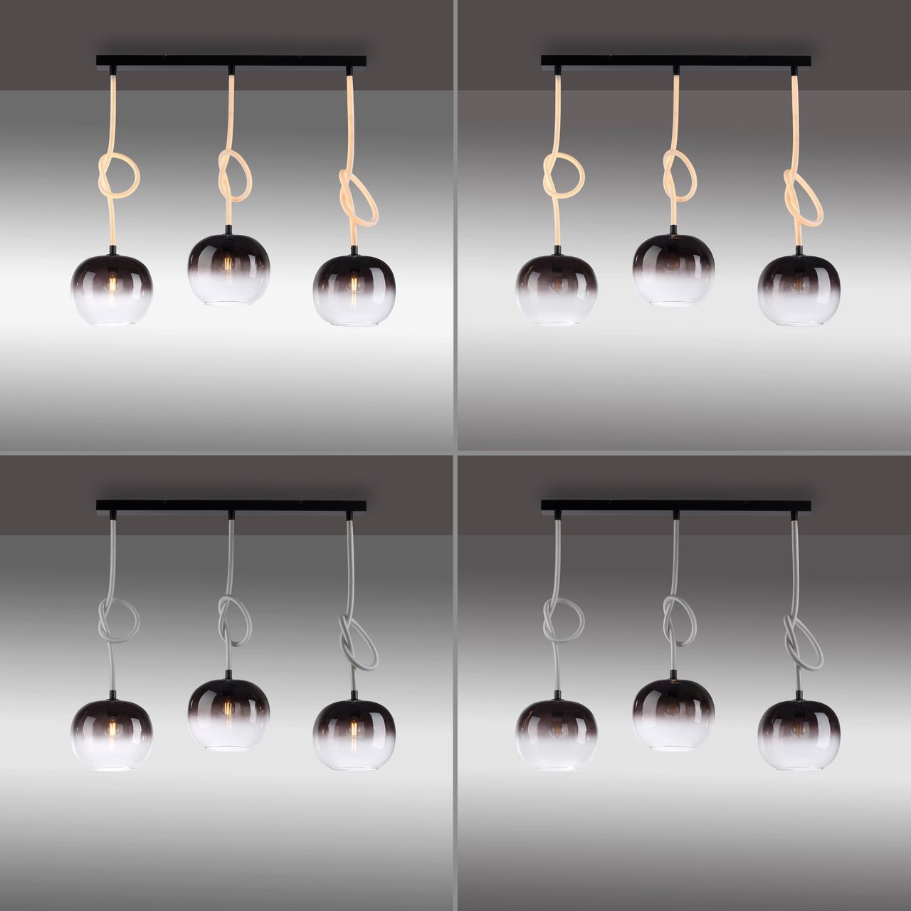 Paul Neuhaus Pendelleuchte LUMA, 3x E27/40 Watt max., 3x LED-Board/12,50Watt, Schwarz