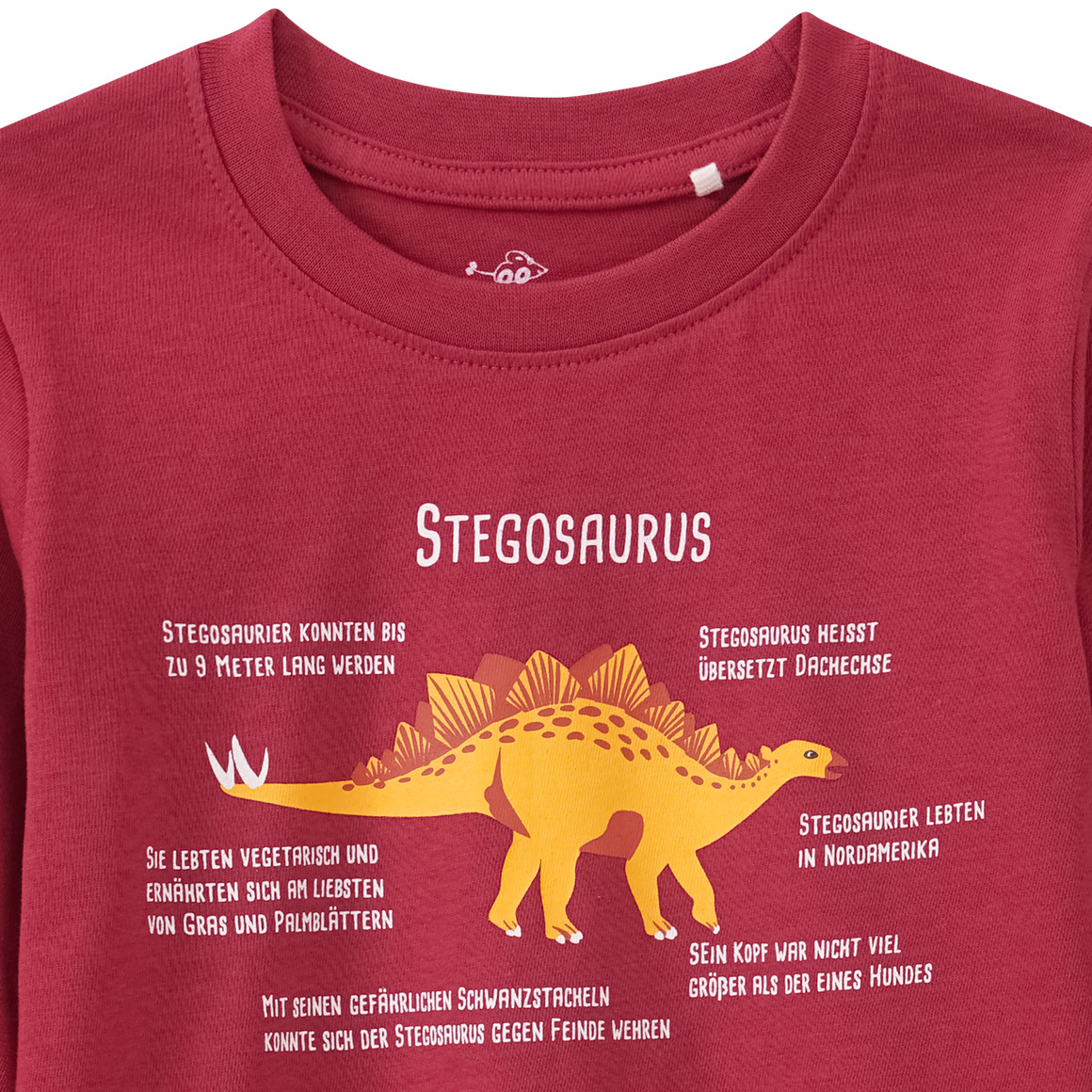 Kinder Langarmshirt mit Stegosaurus-Print