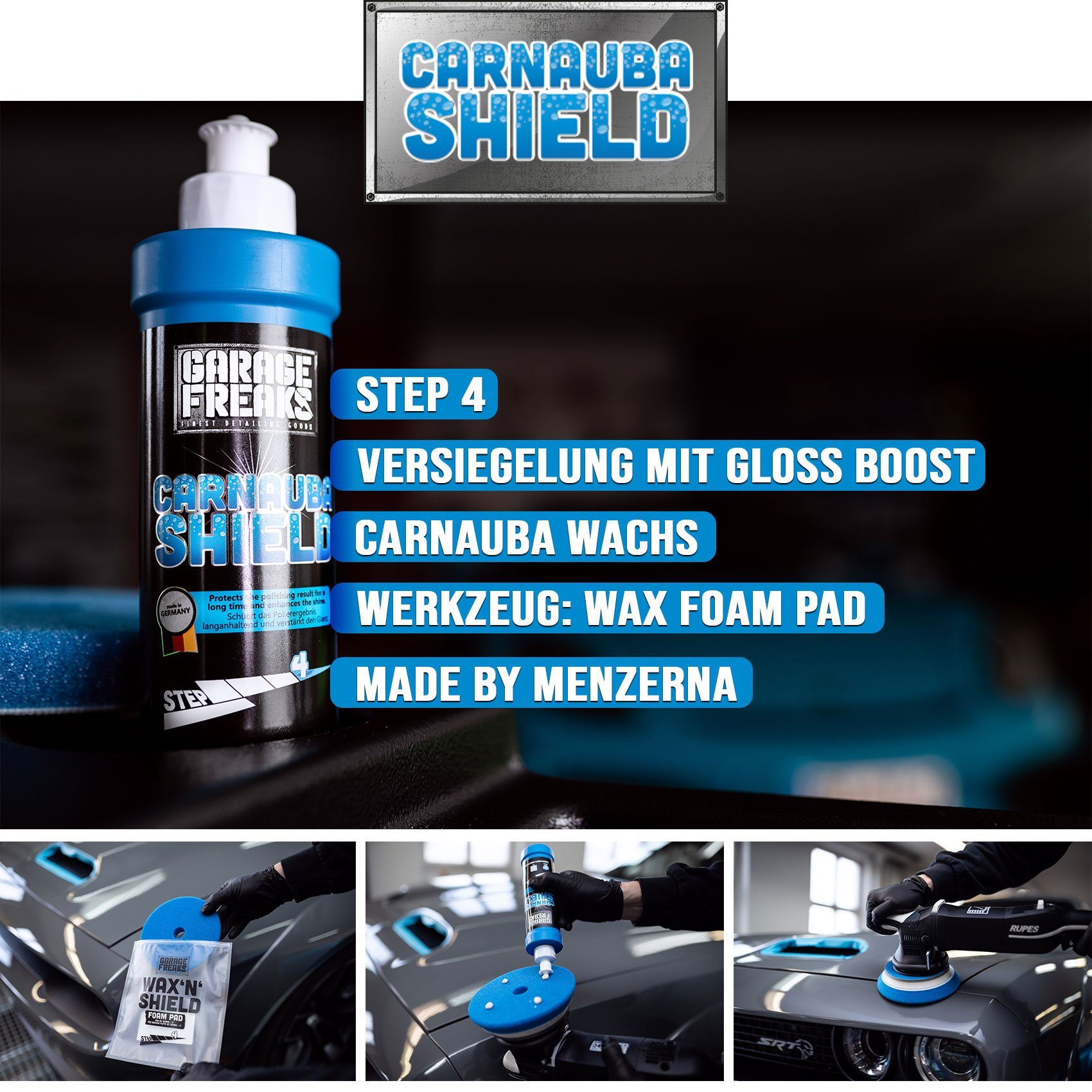 Garage Freaks Exzenter Poliermaschine Polierset - Liquid Elements T2000 V3 + Polierzubehör, (Polierset)