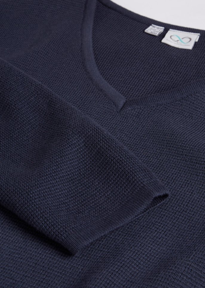 Essential Milano Rib Pullover mit V-Ausschnitt