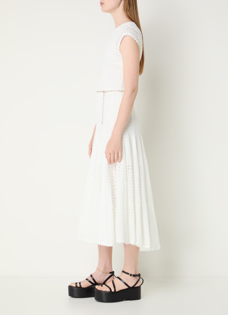 Vestido túnica midi de Maje con estampado calado y cinturón.