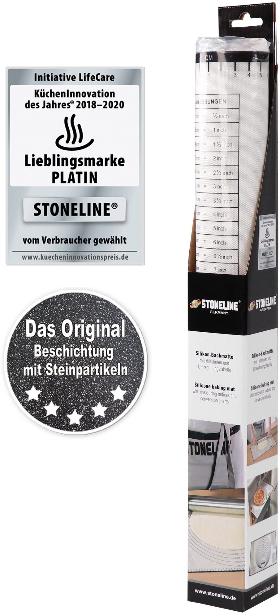 STONELINE Backmatte 2in1, Silikon (1-tlg), handelsüblichen Backbleche geeignet