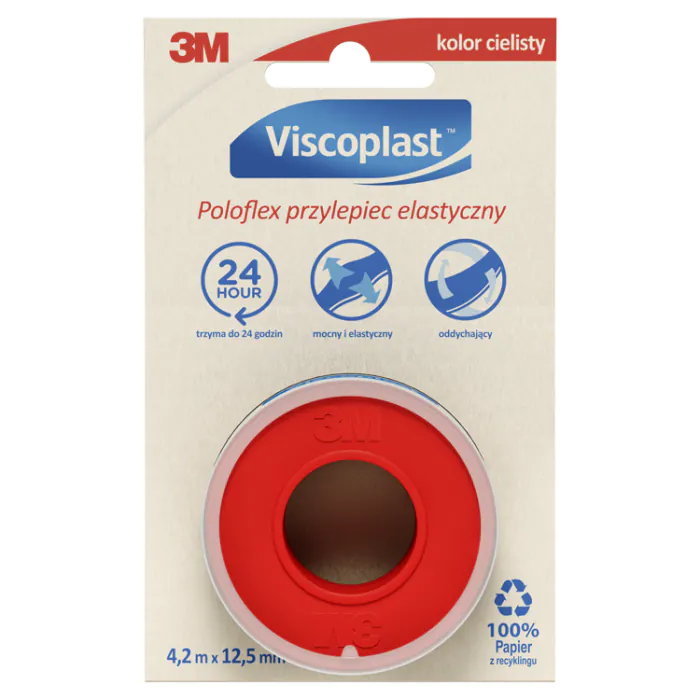 Fita adesiva elástica Viscoplast Poloflex, 0,0125 x 4,2 m