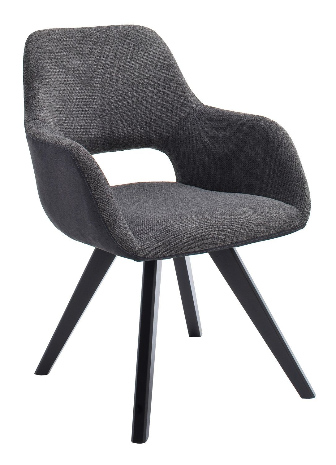 MCA furniture Polsterstuhl ASELLA, Anthrazit, Mikrofaser, 180 Grad drehbar (1 St), Gestell aus Massivholz